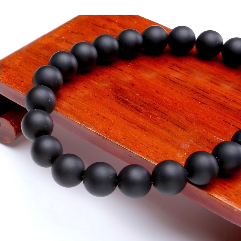🆕New Matte Black Obsidian 8mm Healing Gemstone Bracelet